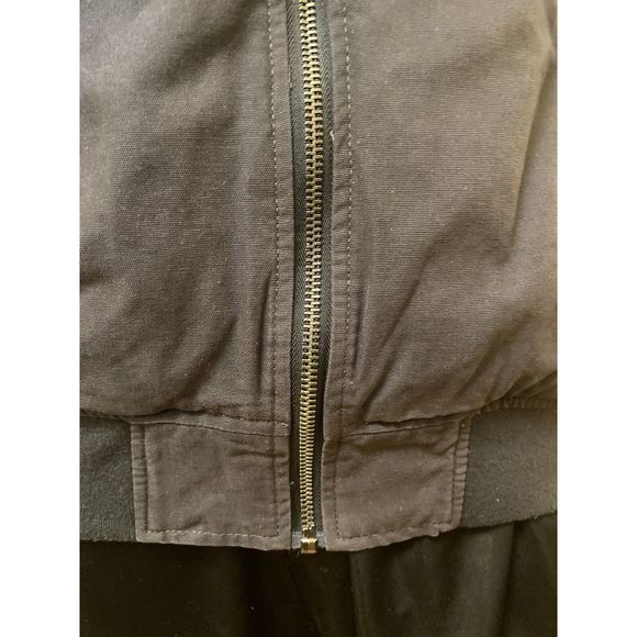 Aéropostale Bomber Gray Jacket - Sherpa Lined - Zipper Closure - Size L - Picture 7 of 14